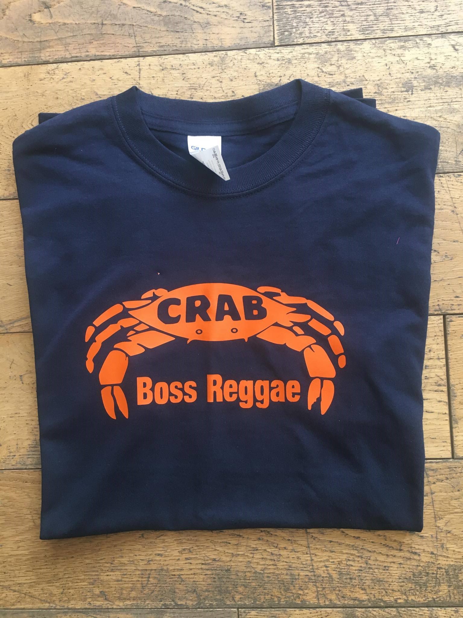 Crab Boss Reggae T-Shirt Navy & Orange